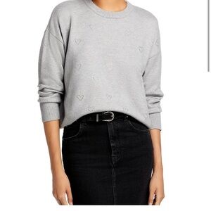 Aqua❤️kerri Rosenthal Gray Heart Pattern Sweater